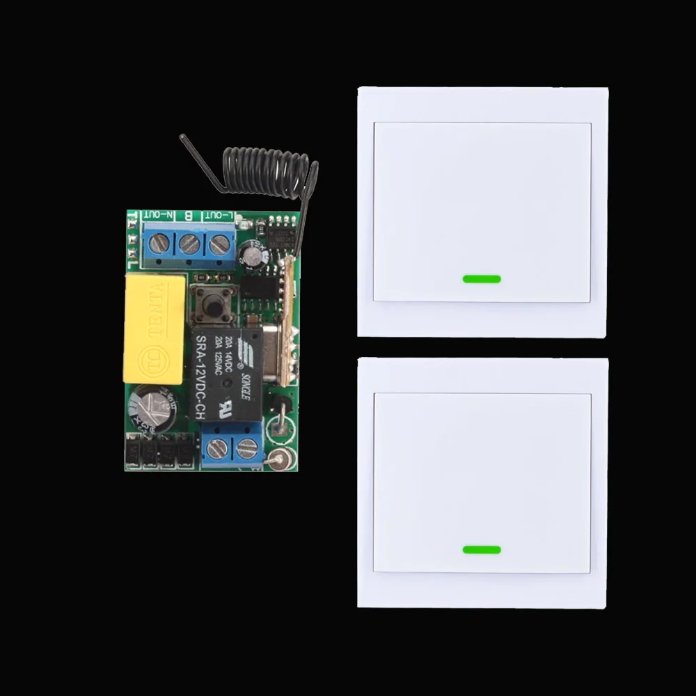 AC 220V Receiver Wireless Remote Control Switch Wall Panel Remote Transmitter Hall Bedroom Ceiling Lights Wall