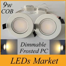 Матовый ПК 9 Вт cob светодиодный потолочный светильник затемняемое светодиодное пятно лампочка лампа встраиваемое светодиодное освещение 110-240 В Теплый Холодный белый+ Драйвер