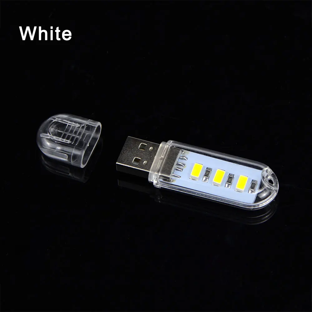 1 шт. портативный мини USB ночник 3 светодиода белый/теплый белый лампа для чтения DC 5 В Книжные огни ноутбук ПК компьютер power Bank power ed