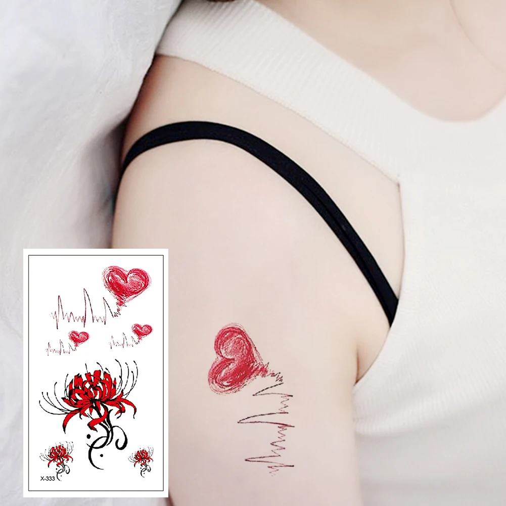 

Flower Butterfly Temporary Tattoos for Women Hand Tattoo Sticker Adult Body Art Waterproof Arm Fake Tatoo 10.5X6cm X-333