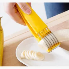 2p Popular Kitchen Accessories Banana Slicer Chopper Fruit Cutter Cucumber Salad Vegetable Peeler New Cooking Tool Home Creative