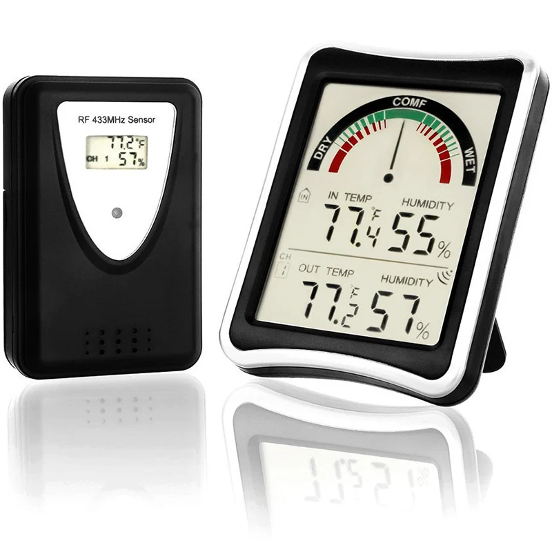 Wireless Thermometer Weather Temperature Humidity Meter for Indoor Outdoor TB Salein Moisture