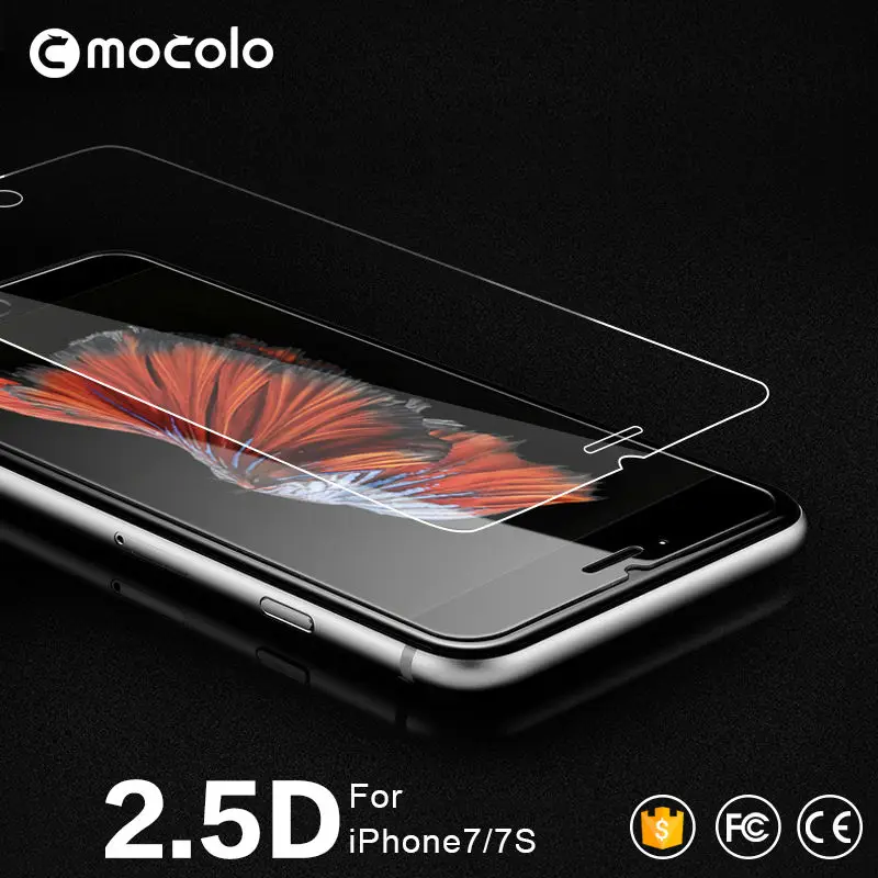 Mocolo Закаленное стекло пленка для iphone 7 2.5D изогнутая 0 33 мм 9H Защита экрана 6 6S Plus XS Max