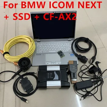 شراء أفضل جودة لسيارات BMW ICOM التالي OBD2 واجهة التشخيص مع الكمبيوتر اللوحي CF-AX2 كمبيوتر محمول أحدث ICOM A2 البرمجيات ISTA SSD