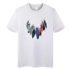 EU Size 100% Cotton Custom T Shirt Feather Pattern Design Logo Text Photos Summer Tops Tee Paper Shirt for Men EU Size 100% Cotton Custom T Shirt Feather Pattern Design Logo Text Photos Summer Tops Tee Paper Shirt for Men