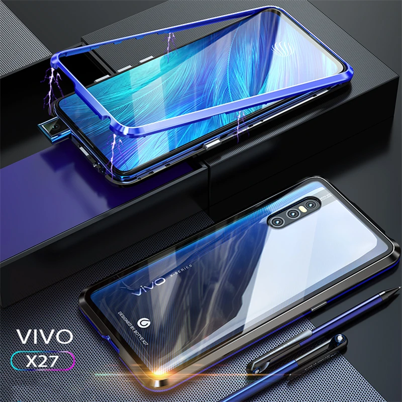Металлический чехол для VIVO X27 алюминиевый Магнитный бампер vivo x27 x 27 прозрачная