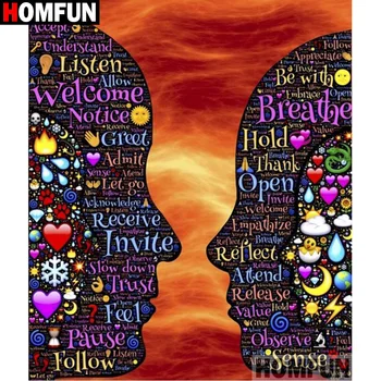 

HOMFUN Full Square/Round Drill 5D DIY Diamond Painting "Character person" 3D Diamond Embroidery Cross Stitch Home Decor A19707