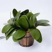 1 шт настоящий на ощупь фаленопсис искусственное растение с листьями DIY декоративные цветы вспомогательный материал для цветочного оформления листья орхидеи