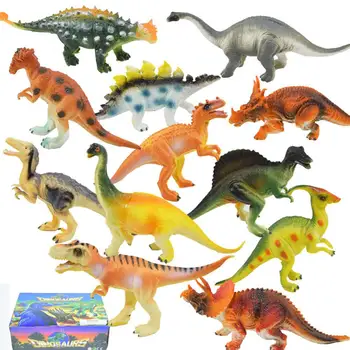 

12Pcs Simulate Dinosaur Modeling Puzzle Toys Set for Kids with Box