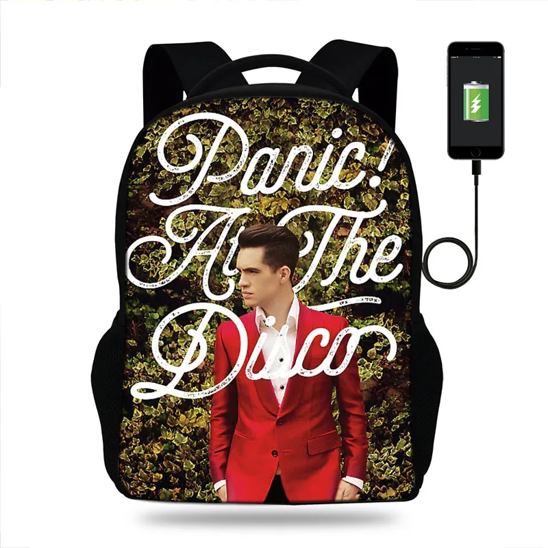 Мужские рюкзаки студенческие Brendon Urie Panic At The Disco школьные сумки для мальчика