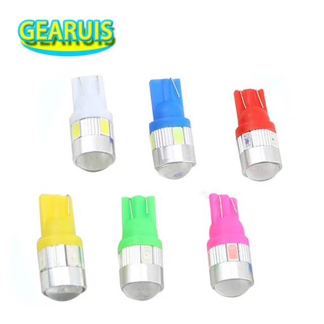 100X высокая мощность T10 светодиодный 5630 6SMD 3 Вт Объектив алюминиевый 5730 6 SMD 194 168 W5W