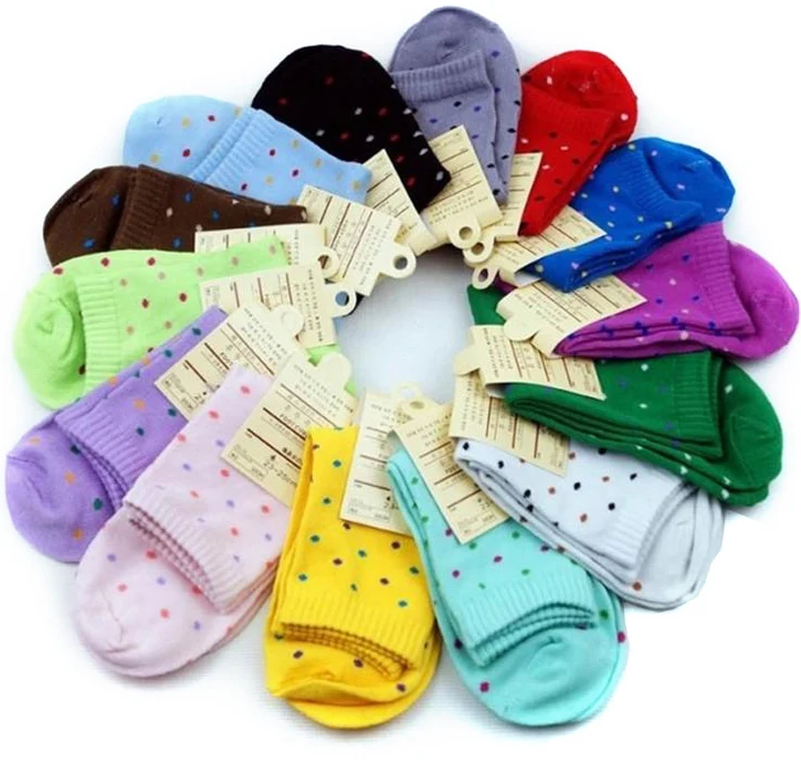 Casual Fashion Ladies sock, high Quality Fresh Dot Beautiful Cute candy