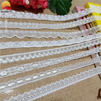 

1.3-2cm S2147 white lace ribbon tape is used for embroidery of decorative African lace fabrics
