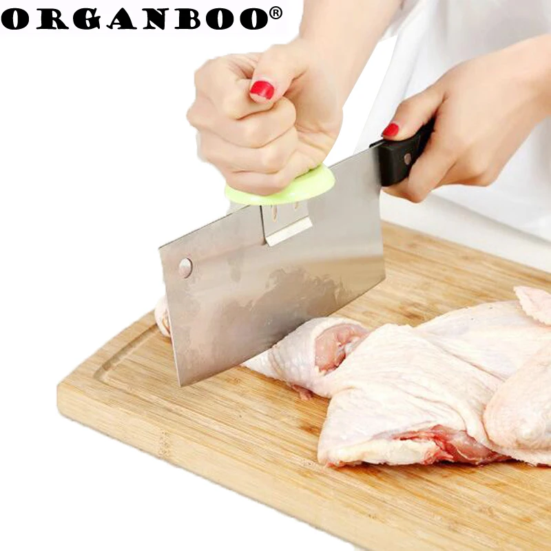 

Creative Kitchen Gadgets Vegetable Choppers Cutter Helper Tool Holder Stainless Steel Cut Bone Help Knife Cap