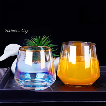 

Crystal Lead-free Glass Rainbow Refraction Cup Creative Colored Cup New Type Individual Transparency