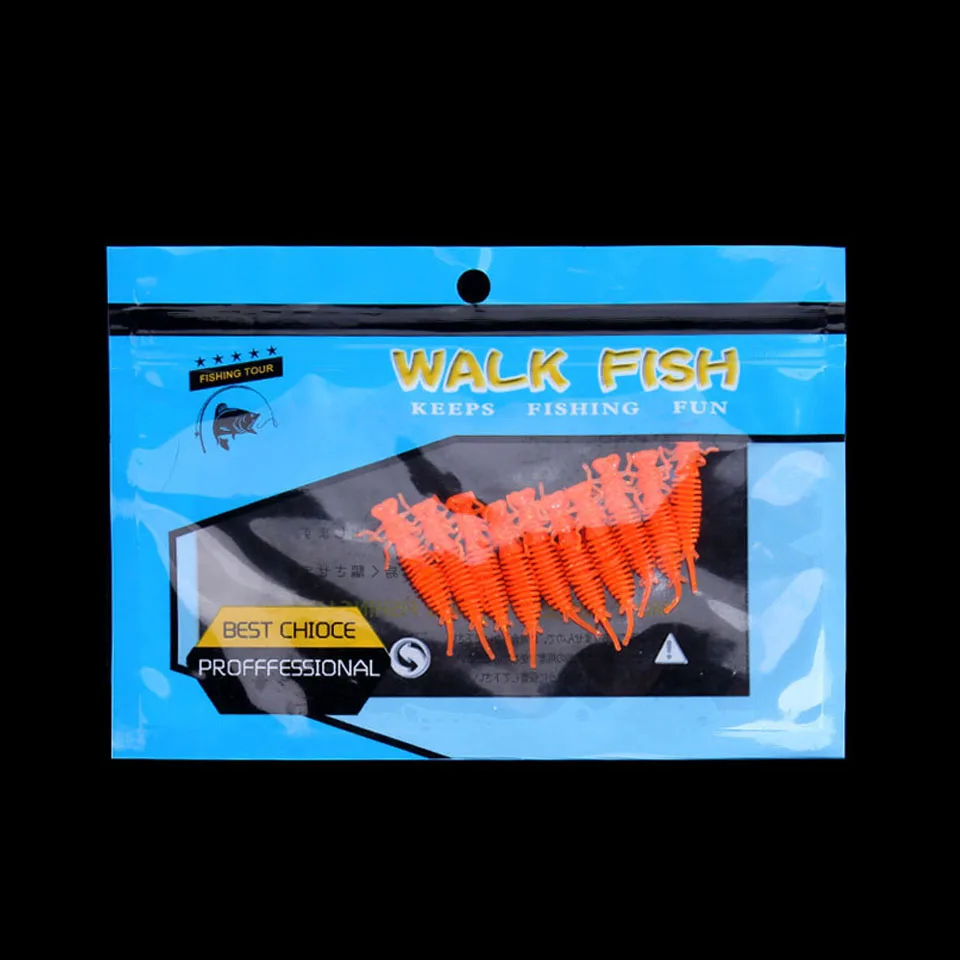 WALK FISH 10 шт./лот личинка мягкие приманки 40 мм искусственная приманка для рыбалки силиконовая приманка для ловли рыбы