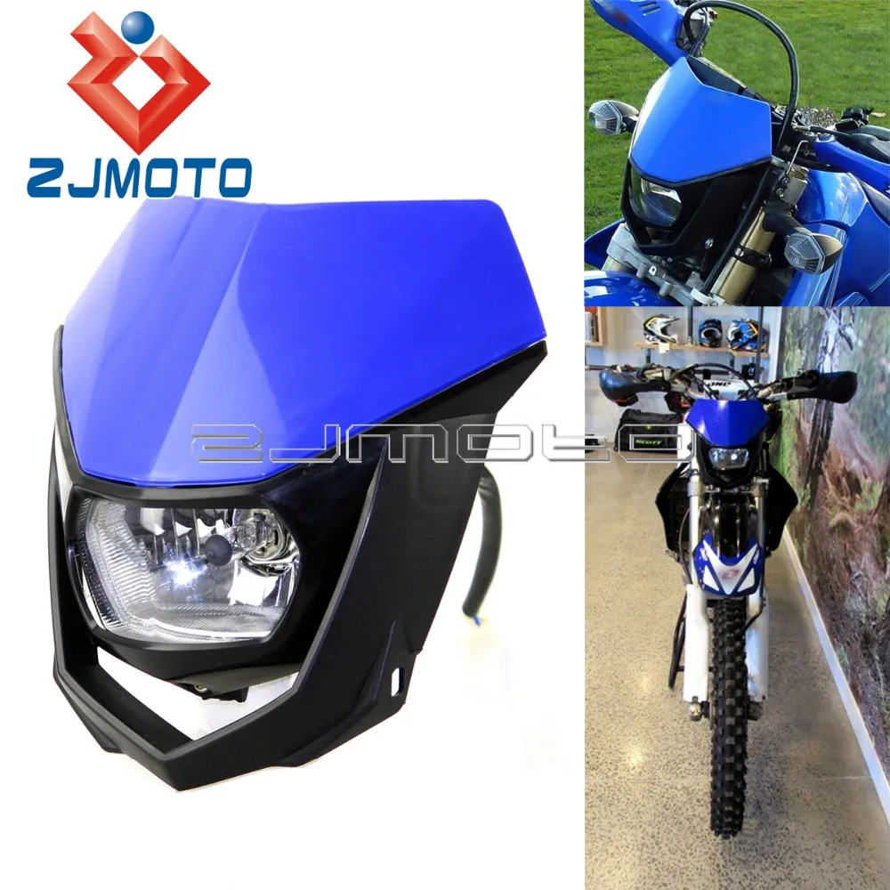 

ZJMOTO HOT SELLING BLUE ROAD MOTORCYCLE HEADLIGHT ENDURO STREETFIGHTER FOR YAMAHA BLUE YZ YZF WR WRF DT XT Free Shipping