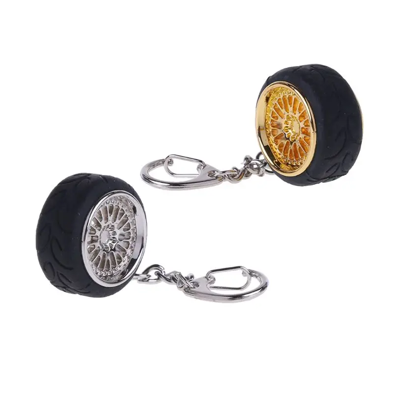 Car Wheel Keychain Key Ring Alloy With Brake Discs Auto Part Model Car