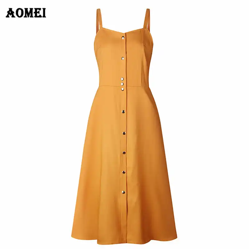 yellow cami dress