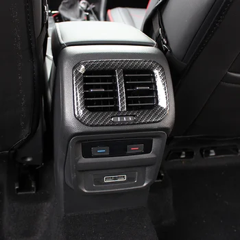 

lsrtw2017 carbon fiber abs car armrest rear vent trims decoration for volkswagen tiguan 2017 2018 2019 2020