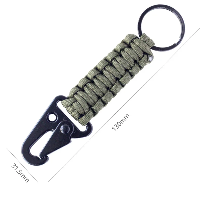 QingGear Paracord брелок для выживания, Тактический Брелок для ключей с карабином, отлично подходит для экстренных ситуаций, быстросъемный зажим