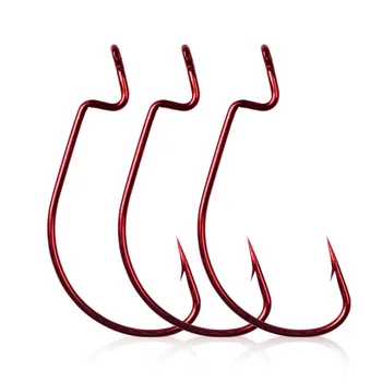 

10pcs Carbon Steel Fishing Hooks Jig Wide Crank Offset Big Bass Hook Lead Jig Head Crank Barbed Hook for Soft Worm Fishing Lure