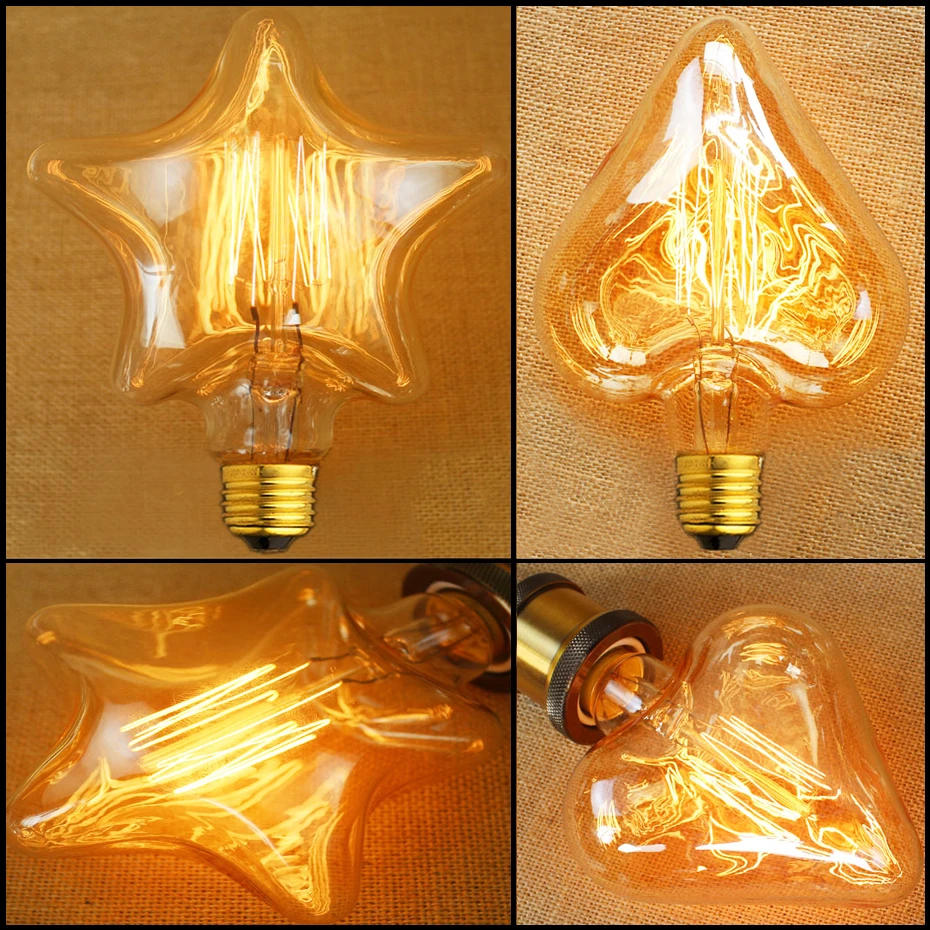 Ретро vintage edison bulb E14/E27 40 w 110 v/220 В ампулы винтажная лампа Эдисона лампочка нить накаливания декоративное освещение