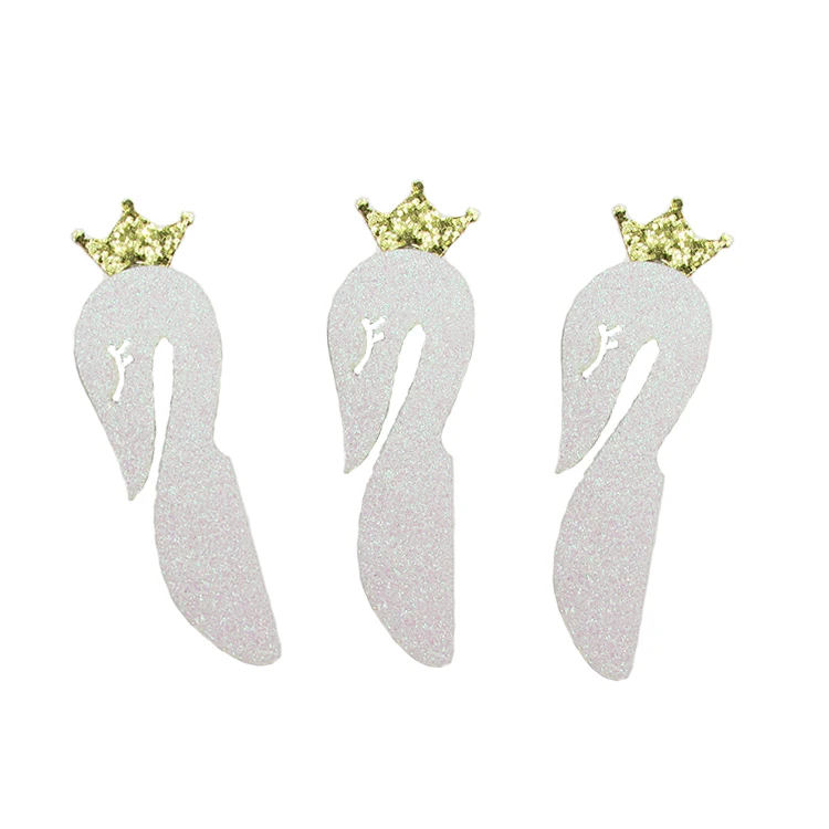 

Glitter white swan for DIY Accessories wirh crown for children headbands