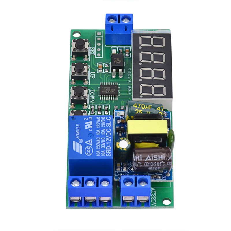 Цифровой AC 220 В многофункциональный таймер задержки синхронизации реле триггера модуль твердотельного реле