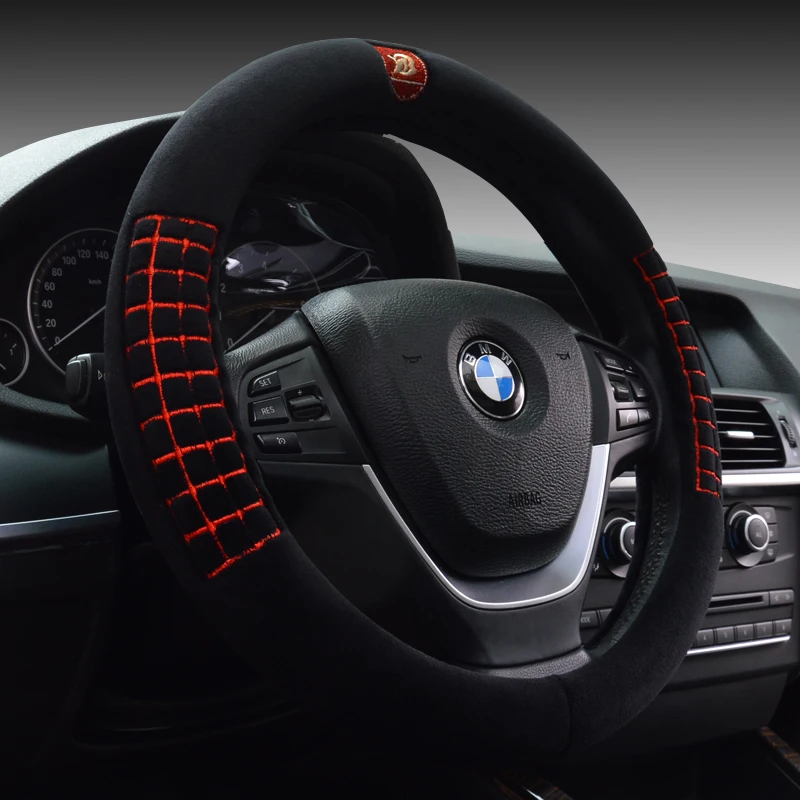 

High texture 38 cm General Models using top grade multi-color plush steering wheel cover for winter