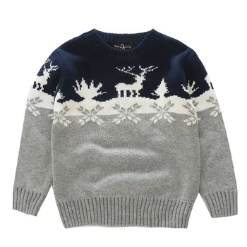 

Boys Sweaters Knitting Pattern Casual Boys Pullovers christmas boy Kids Boys Clothing for Thick Christmas Deer Snow 3-8T