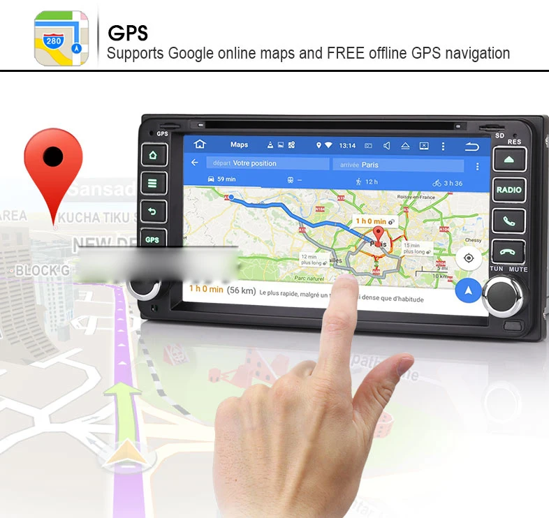 Discount 6.95 inch Android Car DVD Player with TV/BT GPS WIFI DVR OBD,Audio Radio Stereo,Car PC/multimedia headunit for Toyota universal 10