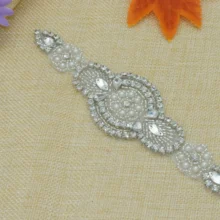 ShiDianYi серебряные стразы аппликация пояс невесты кристалл жемчуг ленты свадебная одежда подружки невесты платья 10PCS-RA001-Y514