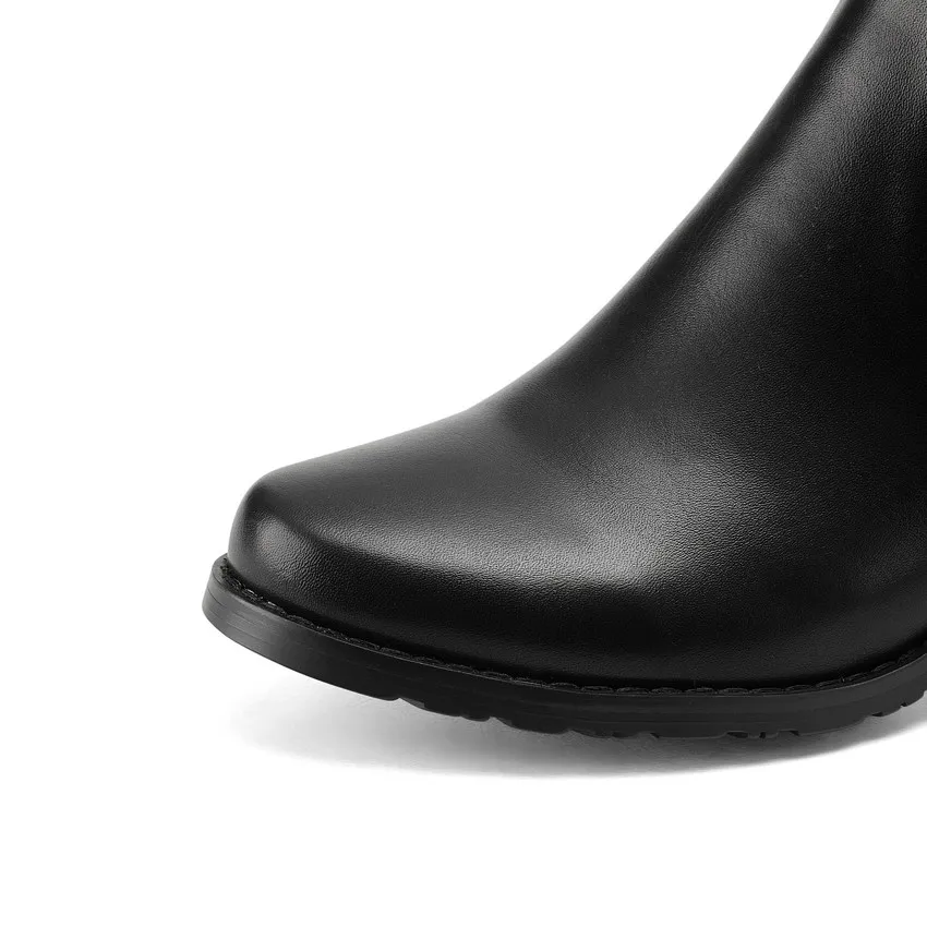 Qutaa Sexy Bas Bottes De Tous Les 43 Talon Chaussures Noir Pu Plate forme 34 Solide Taille Match Genou Lycra Mode 2019 Hautes Femmes r0S7Tr