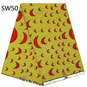 Африканские Восковые печатные ткани настоящий воск принты реальный воск Нигерия обертка Анкара, Африка java воск ткань полиэстер SW - Цвет: SW50