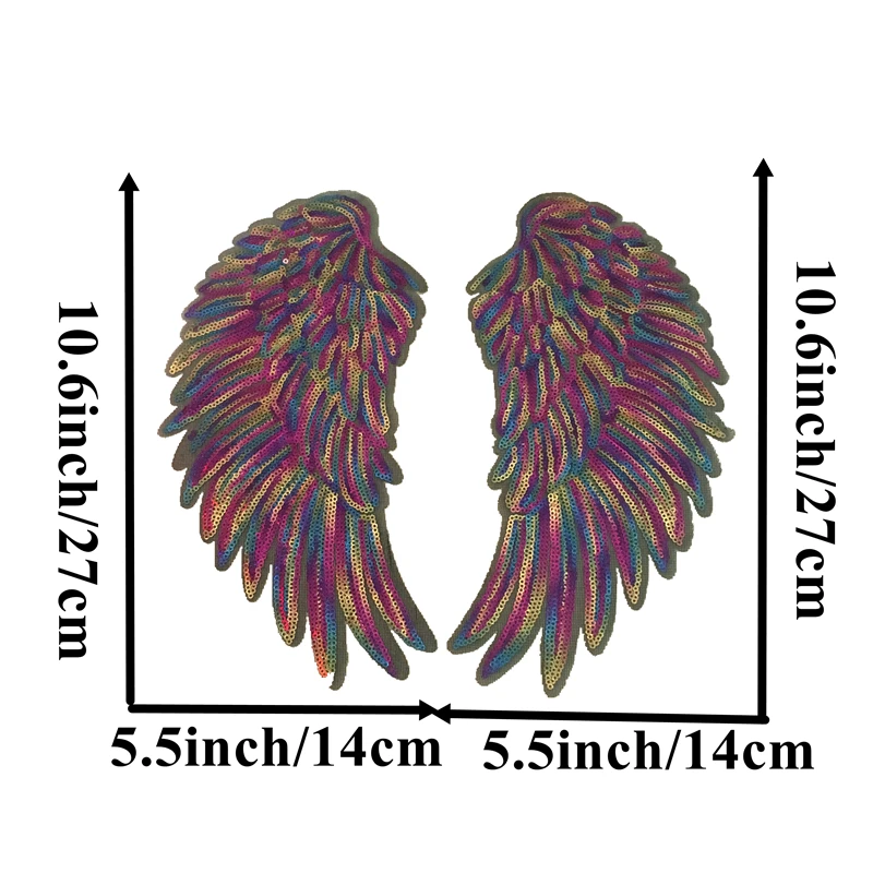 Новинка 2019 красочные патчи с блестками и ангельскими крыльями для одежды