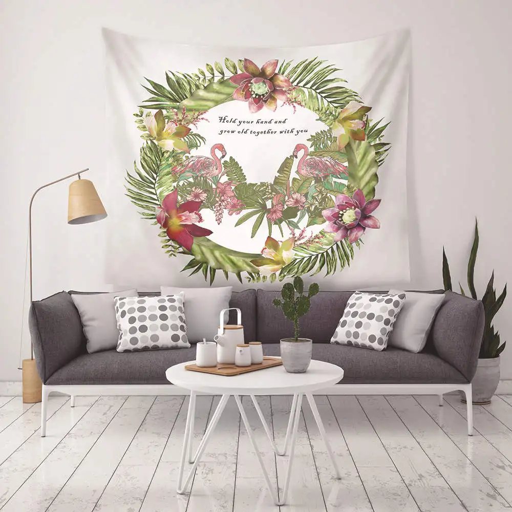 Tapestry Indian Mandala Flamingo Tapestry Macrame Wall Hanging Tapestries Plant Bedspread Yoga Mat Blanket Bed Table Cloth