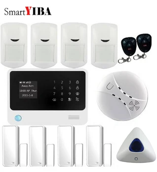 

SmartYIBA WiFi Security Alarm System G90B Plus APP Control Smart Blue Flash Siren Smoke Detect Door/Window Sensors Burglar Alarm