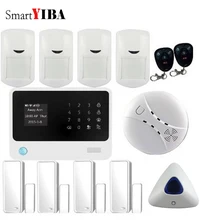 SmartYIBA WiFi Security Alarm System G90B Plus APP Control Smart Blue Flash Siren Smoke Detect Door/Window Sensors Burglar Alarm