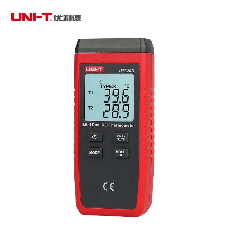 UNI T Термометр термопары UT320D UT320A мини контактный тип данных двухканальный K/J