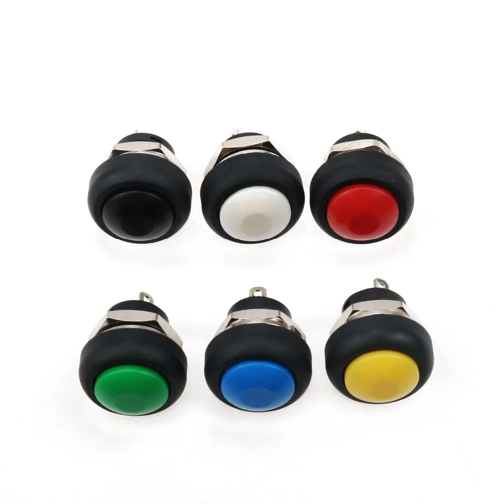 YuXi PBS-33B 12mm Momentary Push button Switch 12v momentary Push button Switch since the reset Non-locking