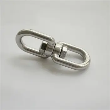 

free shipping M8 8 buckle stainless steee Rotating ring chain fitting DIY hardware part Universal swivels pet chain accessories