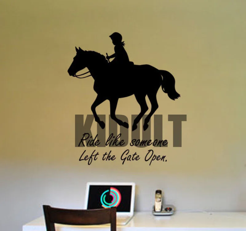 Horse Wall Decal Horse Rider Quote Sticker Girls Teen