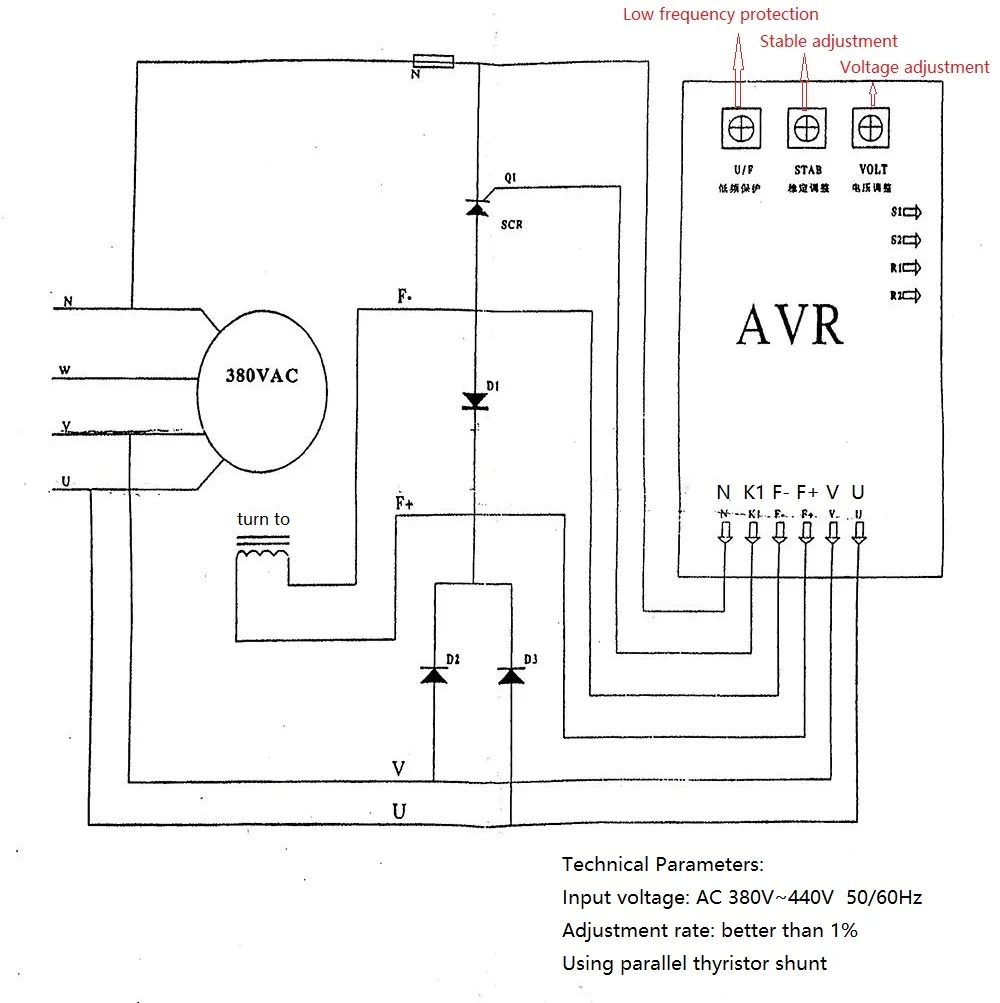 GAVR 75A регулятор напряжения диода выпрямителя тока avr для угольных щеток дизель-генератор SAVRH-75A 380V