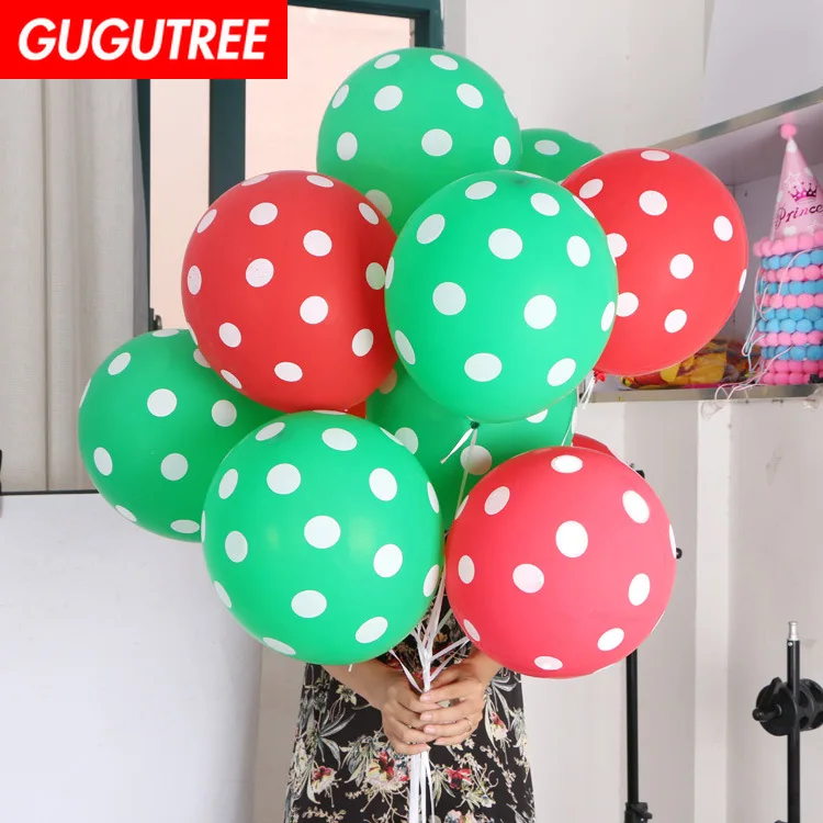

GUGUTREE PARTY 100pcs 12inch green red latex ballon wedding event christmas halloween festival birthday party HY-384