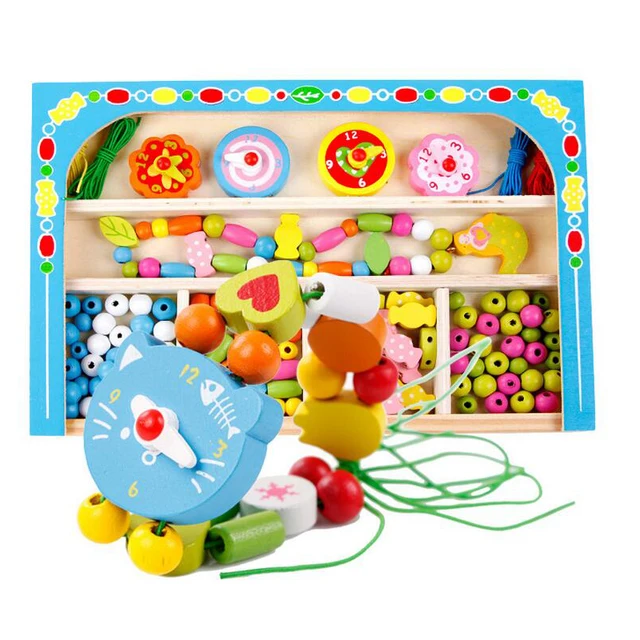 Buy Wood Stringing Beads Kids Educational Toy