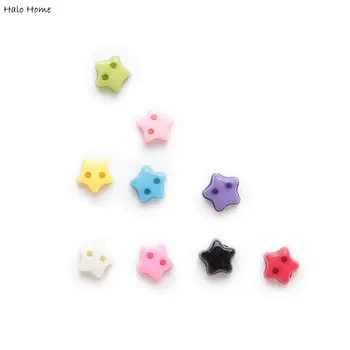 

100pcs 6mm Multicolor Single Color Optional 2 hole Star mini Resin buttons Sewing Scrapbooking Decorative Handmade DIY