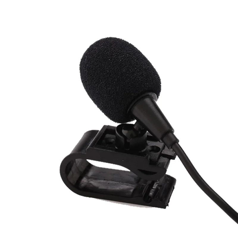 Mini 3.5mm Wired External Car Microphone Mic For Car DVD Radio Stereo Player HeadUnits 1M Cable Black