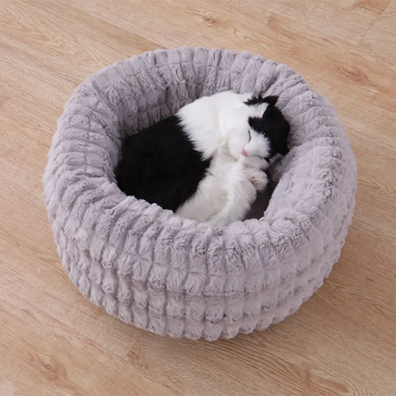 Теплый пончик Cuddler кошки собака кровать плюшевая собака Успокаивающая кровать Pet спальный коврик XSD88