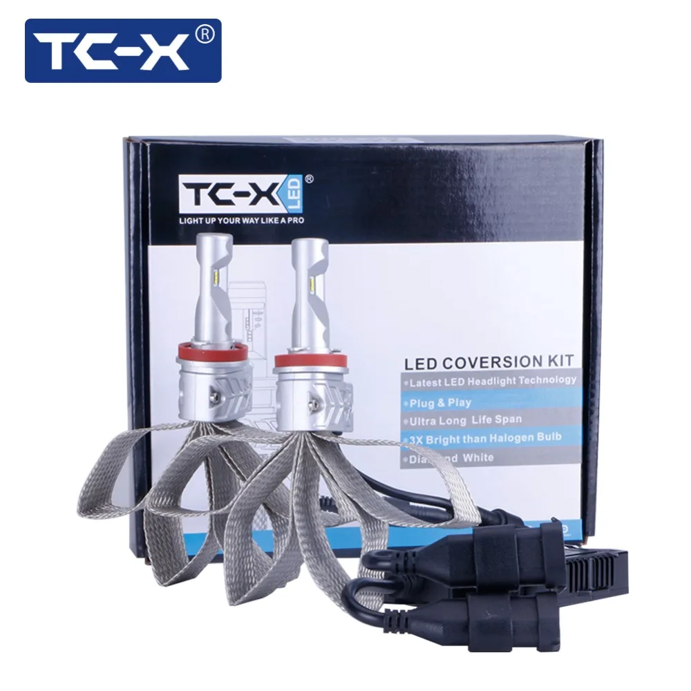 TC-X светодиодные автолампы H11 H9 H8 led лампы 12 B для авто туманки ПТФ Противотуманные